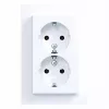 HAGER WAS2175WM Presa doppia con coperchio a ribalta, Berker A.1, bianco polare