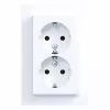 HAGER WAS2175WM Presa doppia con coperchio a ribalta, Berker A.1, bianco polare