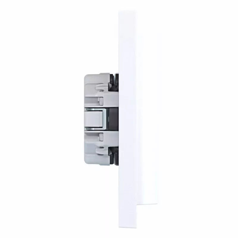 HAGER WAS2175WM Presa doppia con coperchio a ribalta, Berker A.1, bianco polare