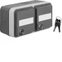 Hager WNC147 presa SCHUKO da parete, 2 moduli, grigio, IP44, coperchio a ribalta