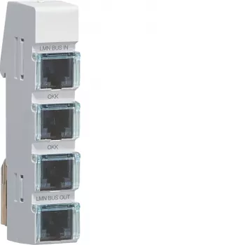 Hager LMN modulo bus, 4 connettori femmina RJ12, passivo, senza alimentazione ZZ12LMN04P