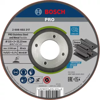 Bosch 2608602217 WA 46 BF Disco abrasivo semiflessibile, 115 x 22,23 x 3 mm