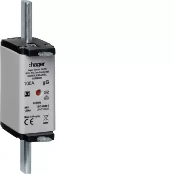 HAGER LNH1100MK fusibile NH1C 100A 500V gG con indicatore superiore, non sezionabile