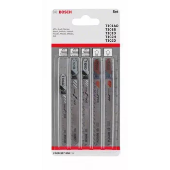 Bosch set lame per seghetto alternativo legno e plastica, 5 pezzi, gambo a T (2608667858)