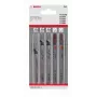 Bosch set lame per seghetto alternativo legno e plastica, 5 pezzi, gambo a T (2608667858)
