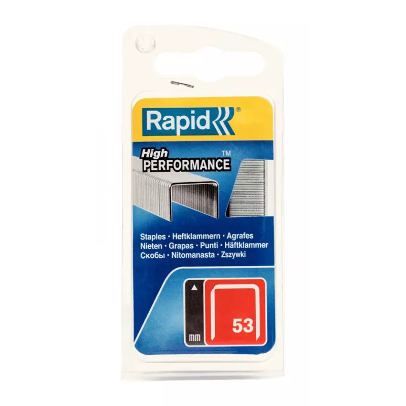 Rapid N. 53 Punti a filo sottile, gambo 12 mm, acciaio zincato, confezione da 2500 40109505