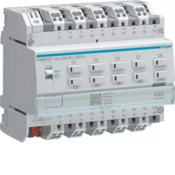 Hager TYAS610D attuatore KNX per commutazione/tapparelle 10/5 canali 16A carico C Secure
