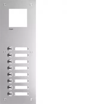 Hager RTQ108X placca frontale citofono, mono-audio, 8 pulsanti di chiamata, bianco