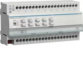 HAGER TYMS620D attuatore KNX Secure per commutazione e tapparelle, 20 canali commutazione / 10 canali tapparelle, 16 A, guida DIN