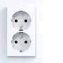 HAGER WAS2175WG presa doppia con placca, Schuko, da incasso, bianco polare