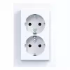 HAGER WAS2175WG presa doppia con placca, Schuko, da incasso, bianco polare