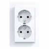 HAGER WAS2175WG presa doppia con placca, Schuko, da incasso, bianco polare
