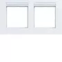 Hager A.8 cornice coprifrutto orizzontale 2 posti, bianco luce opaco WAD8202WM