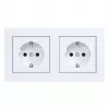 HAGER WAS2123WM presa SCHUKO doppia con cornice A.1, bianco polare
