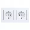 HAGER WAS2123WM presa SCHUKO doppia con cornice A.1, bianco polare