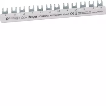 HAGER KDS463AS barra di fase QuickBusbar trifase 63A 12 moduli
