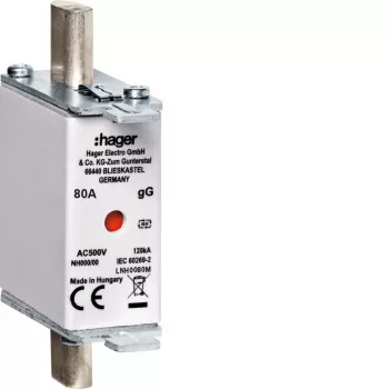 Hager LNH0080M fusibile NH000 500V gG 80A con segnalatore combinato