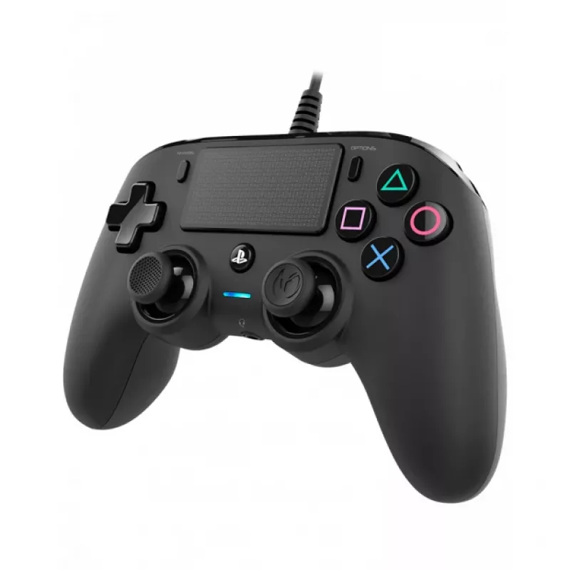 NACON PS4 Compact Controller nero – gamepad con filo per PS4 e PC