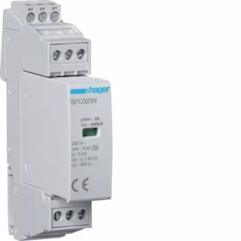Hager SPC203N scaricatore di sovratensione tipo 3 1P+N Uc 264V In 5kA Up 1,25kV con contatto di teleallarme