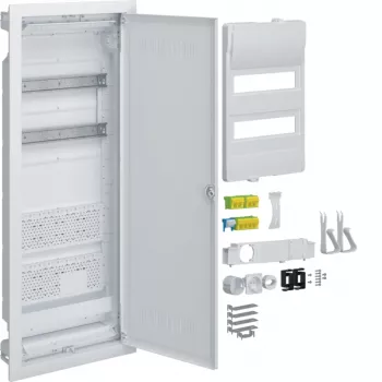 HAGER VU602WWH armadio di distribuzione da incasso Volta con presa e porta in plastica bianca
