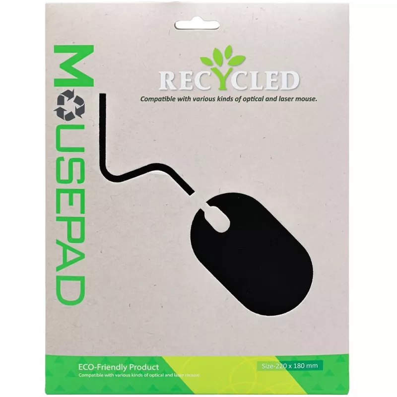 Exertis Connect tappetino mouse, materiale riciclato, 220 x 180 mm, nero