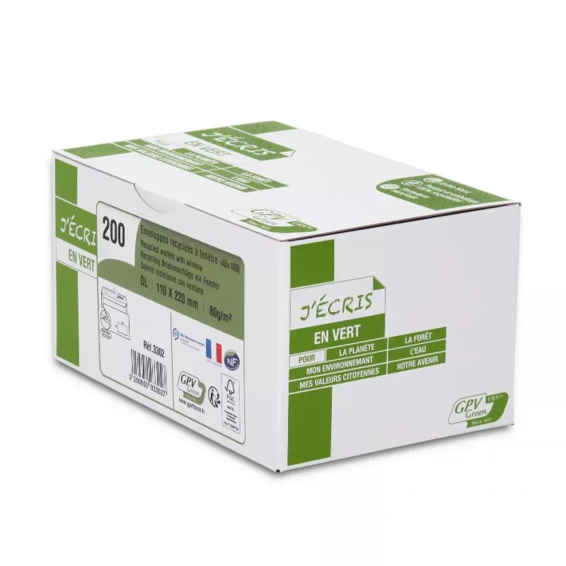 GPV ERAPure DL busta con finestra, 110 x 220 mm, autoadesiva, bianca, 1 pz. 3302
