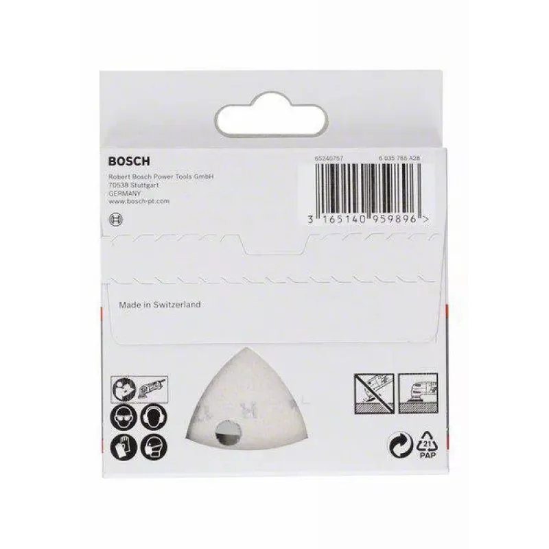 Bosch 2608621688 carta abrasiva delta grana 180, 93 mm, 5 pezzi