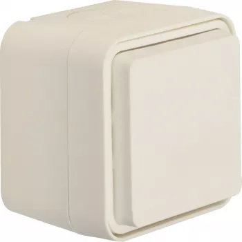 HAGER WNC160B Presa SCHUKO, da parete, coperchio a scatto, protezione maggiorata contro i contatti, bianco polare