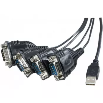 Exertis Connect Cavo adattatore da USB a seriale, connettore maschio USB-A su connettore maschio DB-9, 1,3 m, viti zigrinate, nero 040344