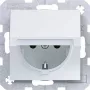 Hager WAS1110WM Presa SCHUKO con coperchio a chiusura automatica, IP44, bianco polare