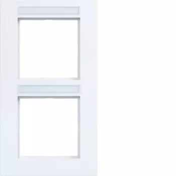 Hager Berker A.8 cornice verticale 2 posti, bianco polare lucido WAD8203WG