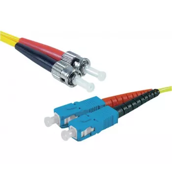 Exertis Connect cavo patch in fibra ottica ST/UPC su SC/UPC monomodale duplex, 2m, OS2, LSZH, giallo 392882