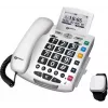 Geemarc confezione SERENTIES telefono da tavolo per anziani con rilevamento cadute, display retroilluminato, bianco