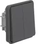 HAGER WNA047 pulsante doppio, 2 canali, 2 NO, tasto, da parete, bianco polare