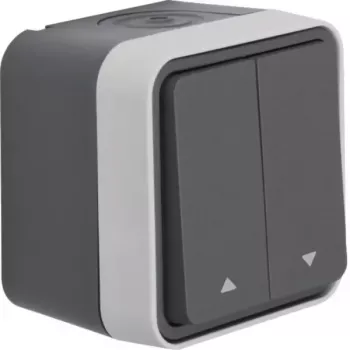 Hager WNC302 pulsante serie per tapparella, 2 canali, da incasso, bianco polare