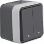 Hager WNC302 pulsante serie per tapparella, 2 canali, da incasso, bianco polare