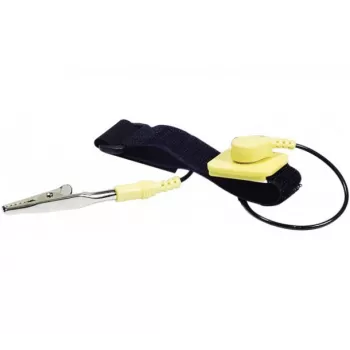 EXERTIS CONNECT Fascia da polso antistatica – Fascia di messa a terra ESD con cavo a spirale, 1 MΩ, regolabile (904500)