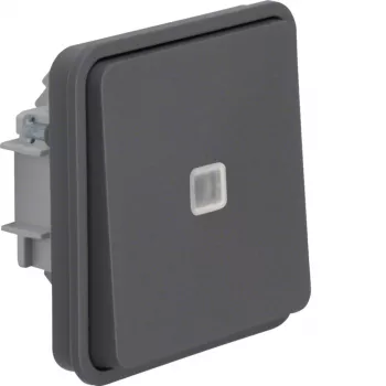 HAGER WNA021 Pulsante illuminato con contatto deviatore, serie W.1, bianco polare