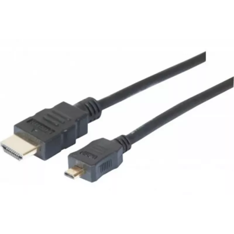 EXERTIS CONNECT Cavo Micro-HDMI, High Speed con Ethernet, placcato oro, HDMI Type-A su Micro HDMI Type-D, 2,0 m 128495