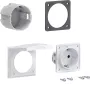 HAGER ZY02SD Kit di montaggio presa Schuko per montaggio a flangia, 1 modulo, 250 V, 16 A, bianco