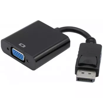 Exertis Connect Adattatore DisplayPort 1.2 su VGA con audio stereo, attivo, connettore maschio DisplayPort su connettore femmina VGA, nero (127370)