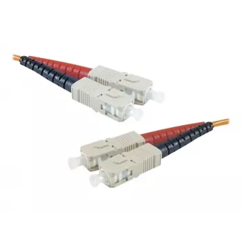 Exertis Connect Cavo patch fibra ottica duplex multimodale SC/UPC su SC/UPC, OM2 50/125µm, LSZH, 1m, arancione 392691