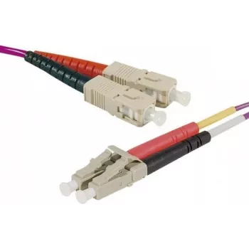 EXERTIS CONNECT Cavo patch fibra ottica duplex multimodale LC/UPC su LC/UPC OM4 10m, LSZH, viola erica 392786