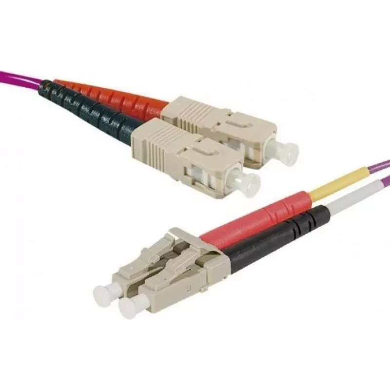 EXERTIS CONNECT Cavo patch fibra ottica duplex multimodale LC/UPC su LC/UPC OM4 10m, LSZH, viola erica 392786