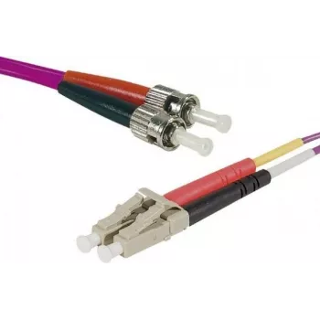 EXERTIS CONNECT Cavo patch fibra ottica Eco OM4 LC duplex su ST duplex, 50/125 µm, viola erica, 1,0 m, UPC Polish 392791