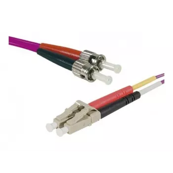 EXERTIS CONNECT Cavo patch fibra ottica Eco OM4 LC duplex su ST duplex, 50/125 µm, viola erica, 1,0 m, UPC Polish 392791