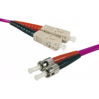 Cavo patch in fibra ottica EXERTIS CONNECT OM4, 50/125 µm, 2x ST su SC Duplex, viola erika, 1 m, UPC 392821
