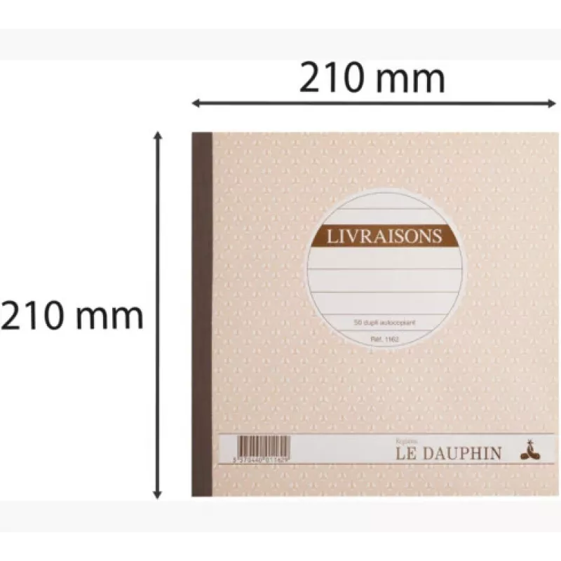Le Dauphin blocchetto per documenti di trasporto, 210 x 210 mm, duplicato (1162D) - 1 blocco