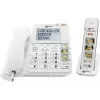 Geemarc AMPLIDECT COMBI-PHOTO 295 telefono per anziani con filo e segreteria telefonica, tasti con foto, display retroilluminato, bianco