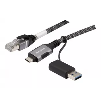 Dexlan cavo di rete USB Gigabit Ethernet, USB C/A su RJ45, 2,0 m (310702)